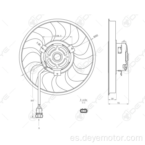 Ventilador de refrigeración del radiador para VW TRANSPORTER VW EUROVAN